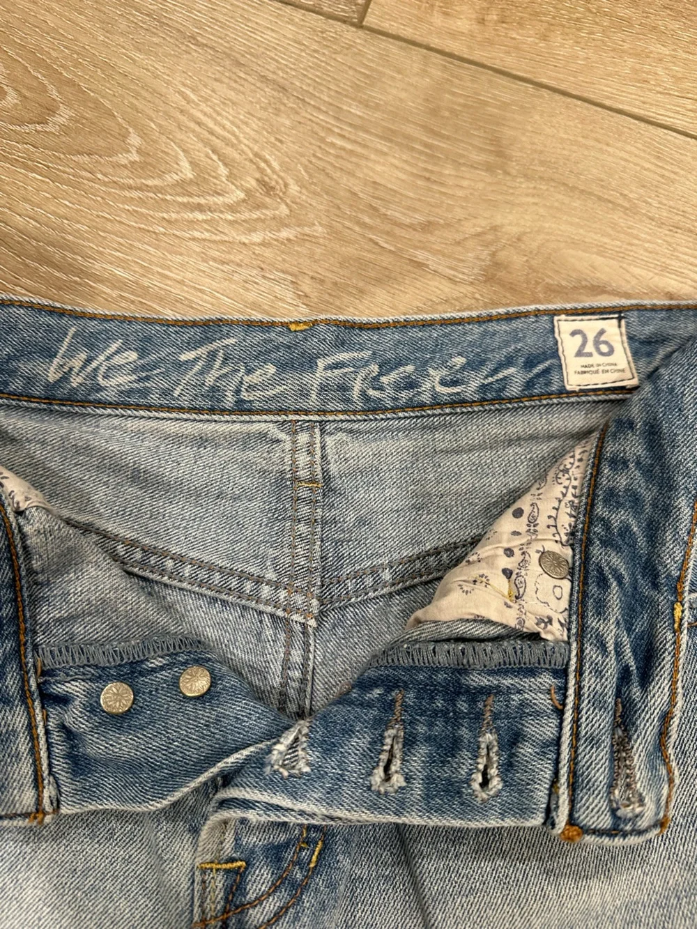 Free People/We The Free Women's Light Blue Distressed Denim Cutoff Shorts